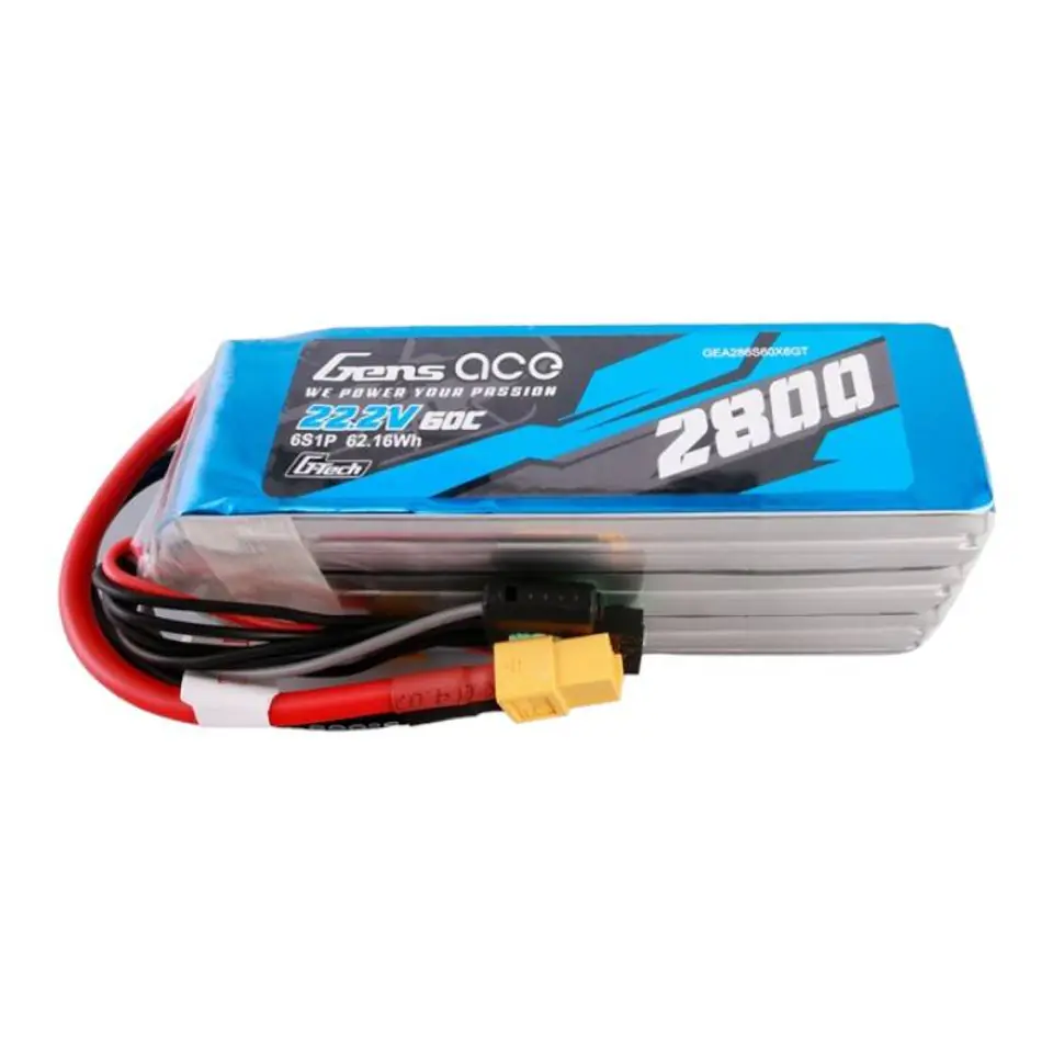 ⁨Akumulator Gens ace G-Tech 2800mAh 22.2V 60C 6S1P Lipo z konektorem XT60 plug⁩ w sklepie Wasserman.eu