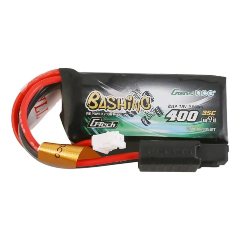 ⁨Akumulator Gens ace G-Tech 400mAh 7.4V 2S1P 35C Lipo z konektorem JST-PHR Plug-Bashing Series⁩ w sklepie Wasserman.eu