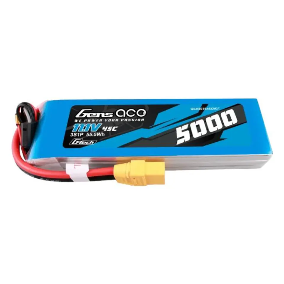 ⁨Akumulator Gens ace G-Tech 5000mAh 11.1V 45C 3S1P lipo z konektorem XT90 Plug⁩ w sklepie Wasserman.eu