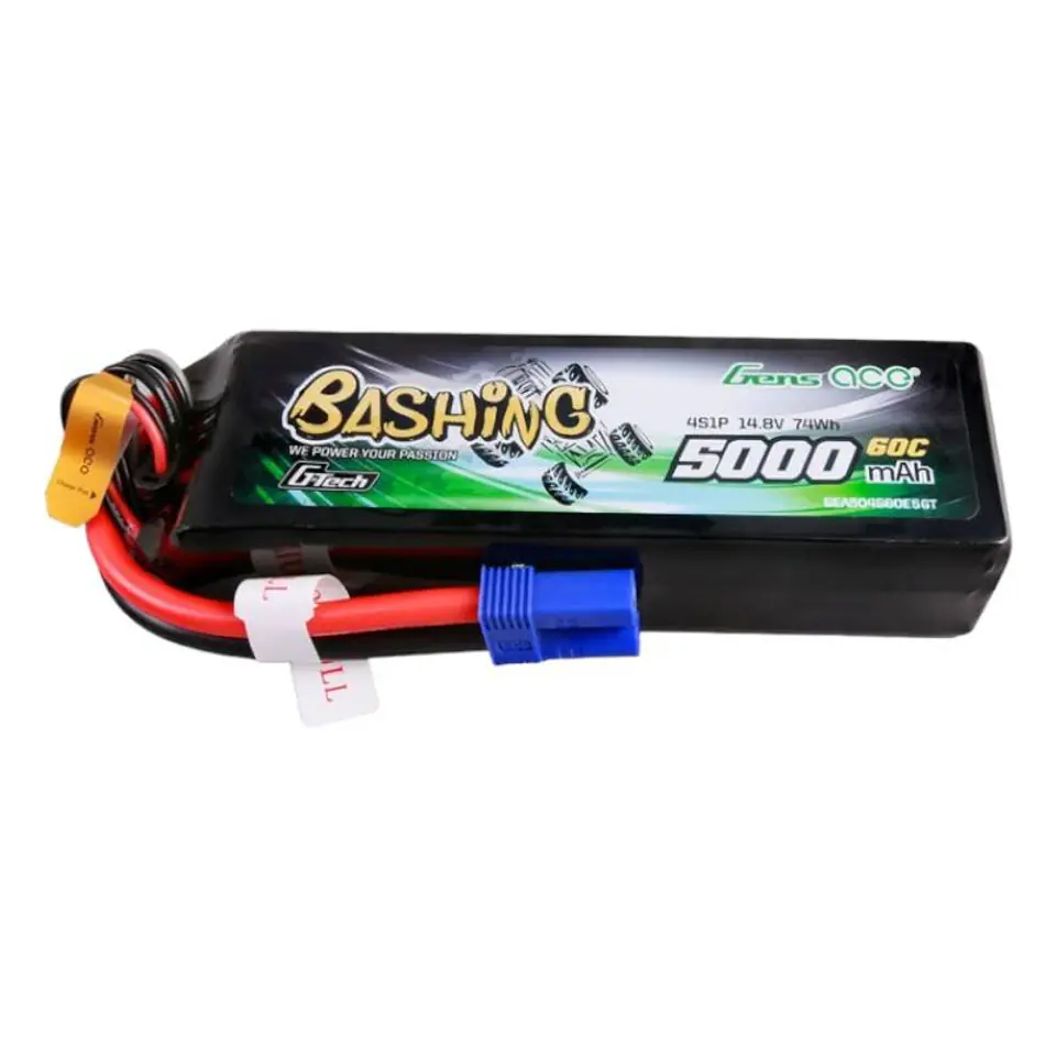 ⁨Akumulator Gens ace G-Tech 5000mAh 14.8V 4S1P 60C Lipo z konektorem EC5 Plug-Bashing Series⁩ w sklepie Wasserman.eu