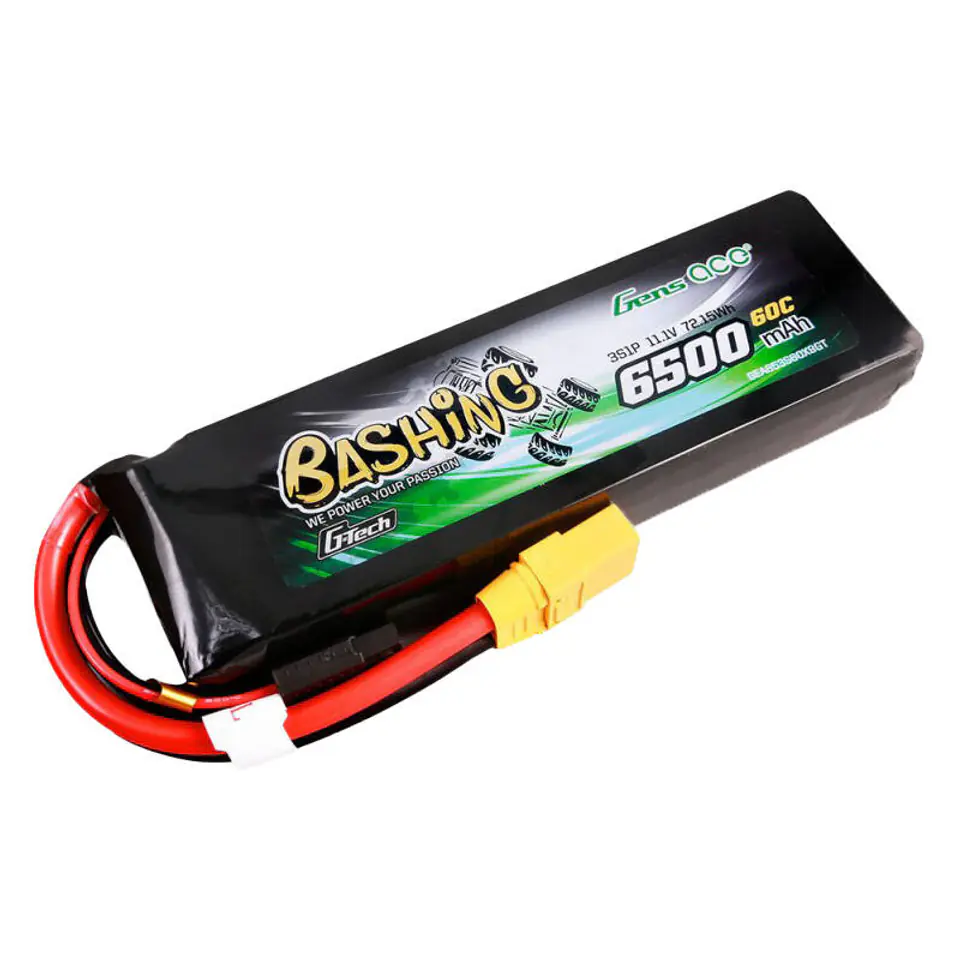 ⁨Akumulator Gens ace G-Tech 6500mAh 11.1V 60C 3S1P Lipo z konektorem XT90-Bashing Series⁩ w sklepie Wasserman.eu