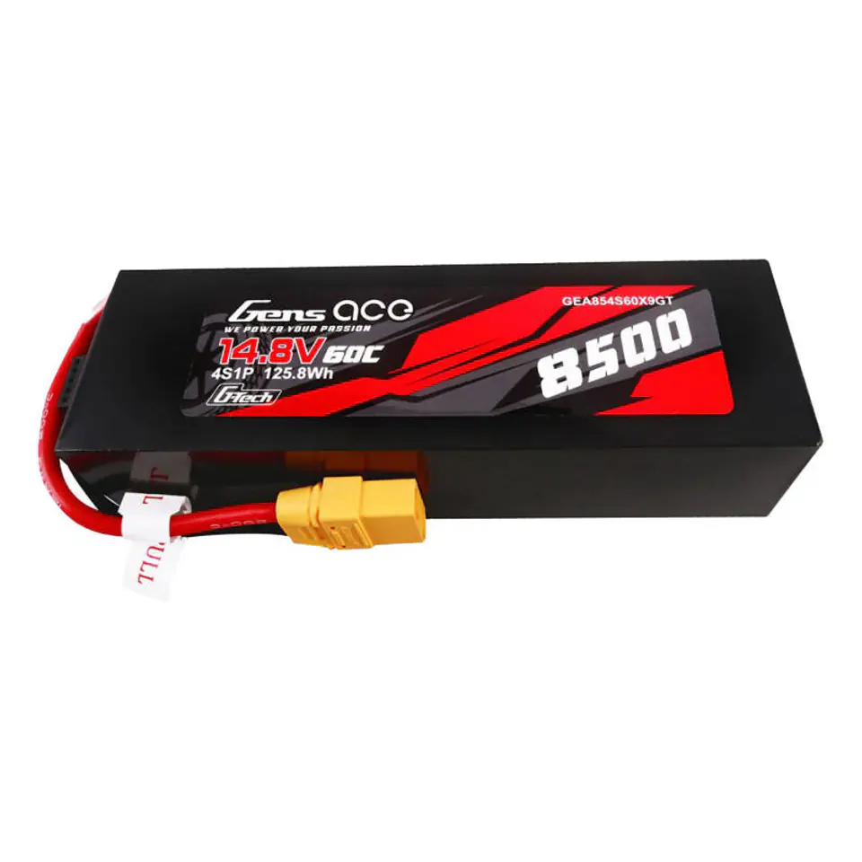 ⁨Akumulator Gens ace G-Tech 8500mAh 14.8V 60C 4S1P Lipo z konektorem XT90 plug⁩ w sklepie Wasserman.eu