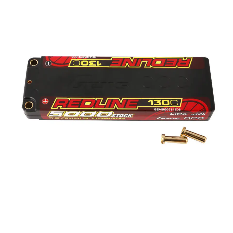 ⁨Akumulator Gens ace Redline Series 5000mAh 7.4V 130C 2S1P HardCase 56# HV Lipo⁩ w sklepie Wasserman.eu