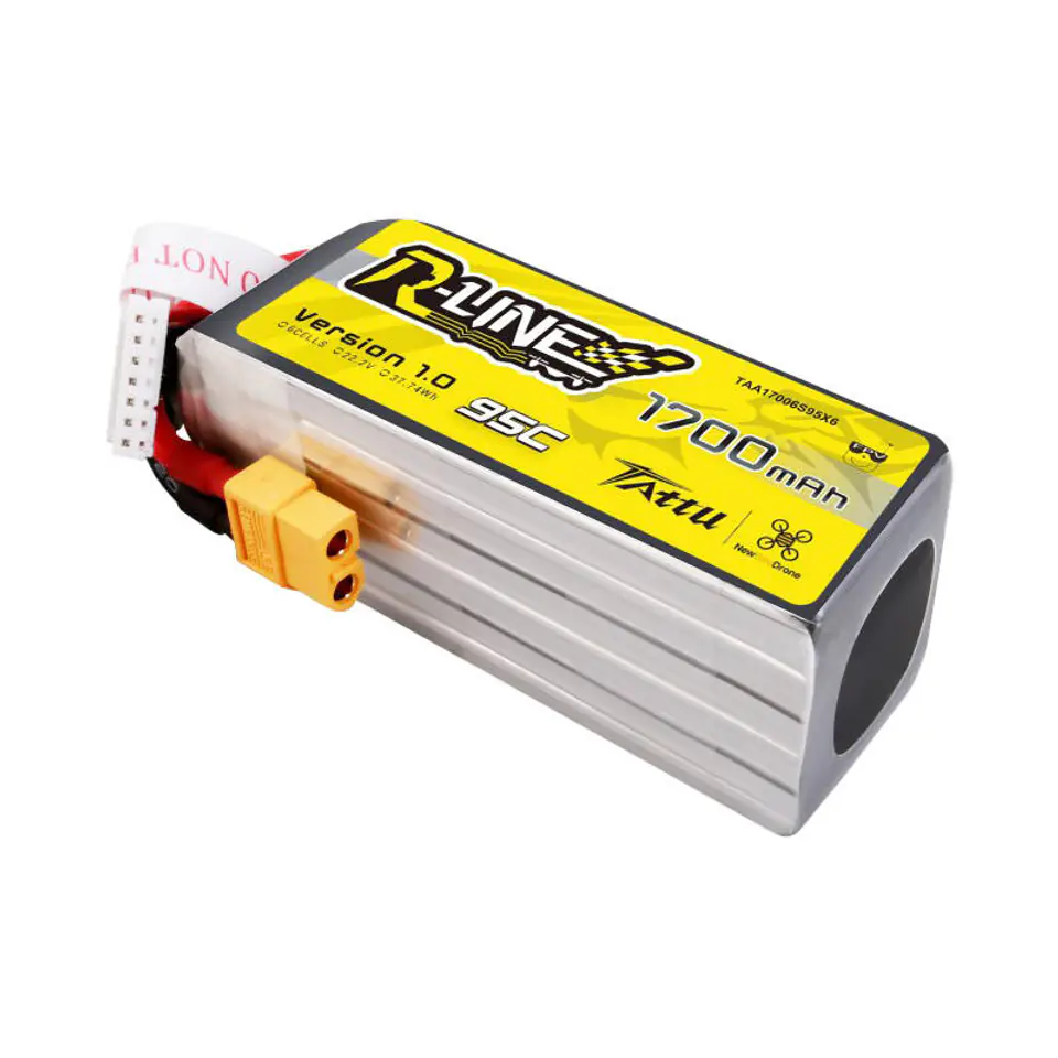 ⁨Akumulator Tattu R-Line 22.2V 1700mAh 6S 95C Lipo z konektorem XT60 Plug⁩ w sklepie Wasserman.eu