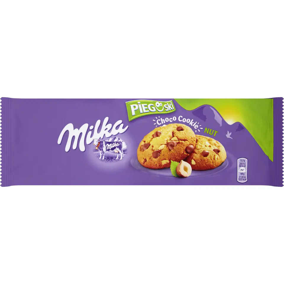 ⁨Ciastka MILKA PIEGUSKI 135g Czekolada i orzechy⁩ w sklepie Wasserman.eu