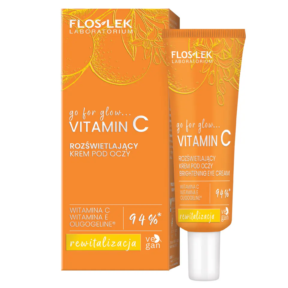 ⁨FLOSLEK Go For Glow Witamin C Rozświetlający krem pod oczy 30 ml⁩ w sklepie Wasserman.eu