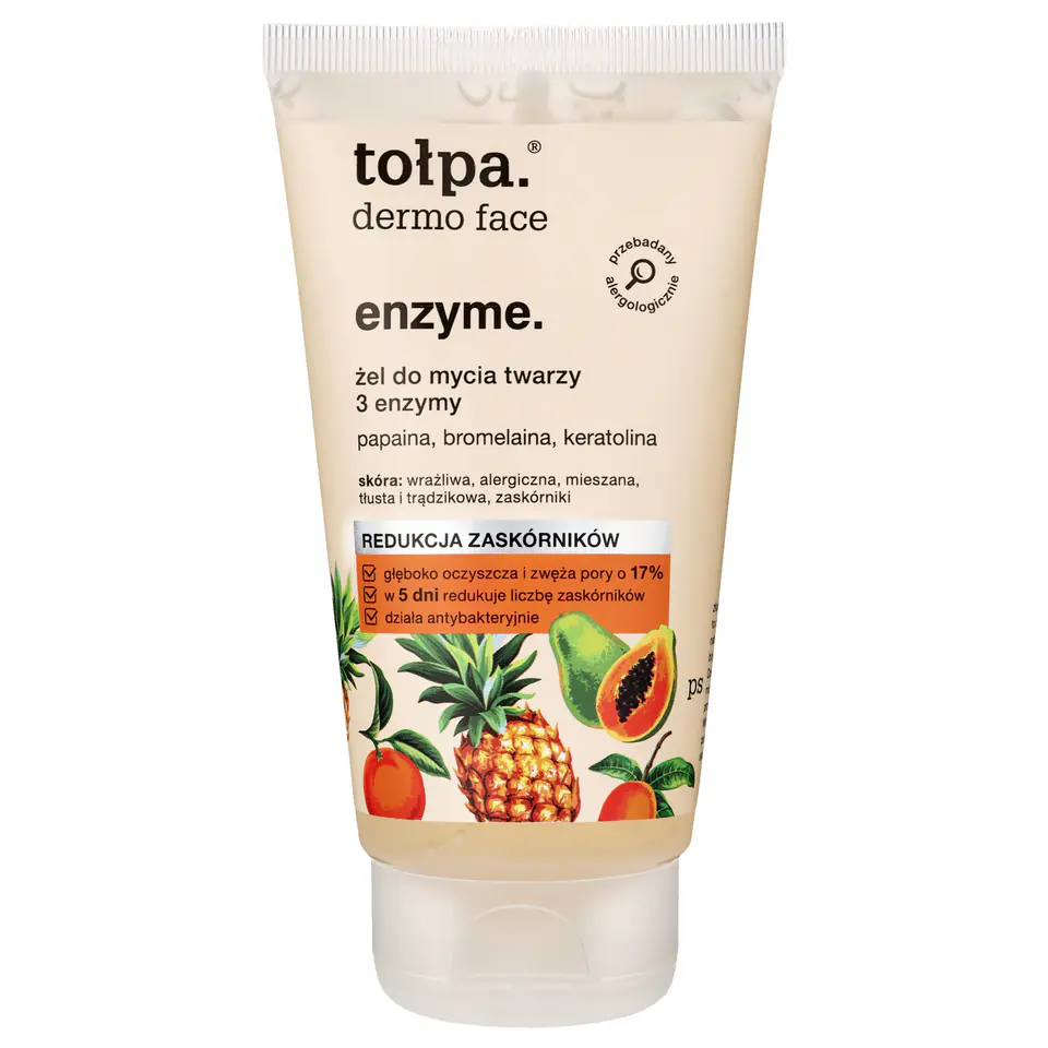 ⁨TOŁPA Dermo Face Enzyme Żel do mycia twarzy 3 Enzymy - redukcja zaskórników 150 ml⁩ w sklepie Wasserman.eu