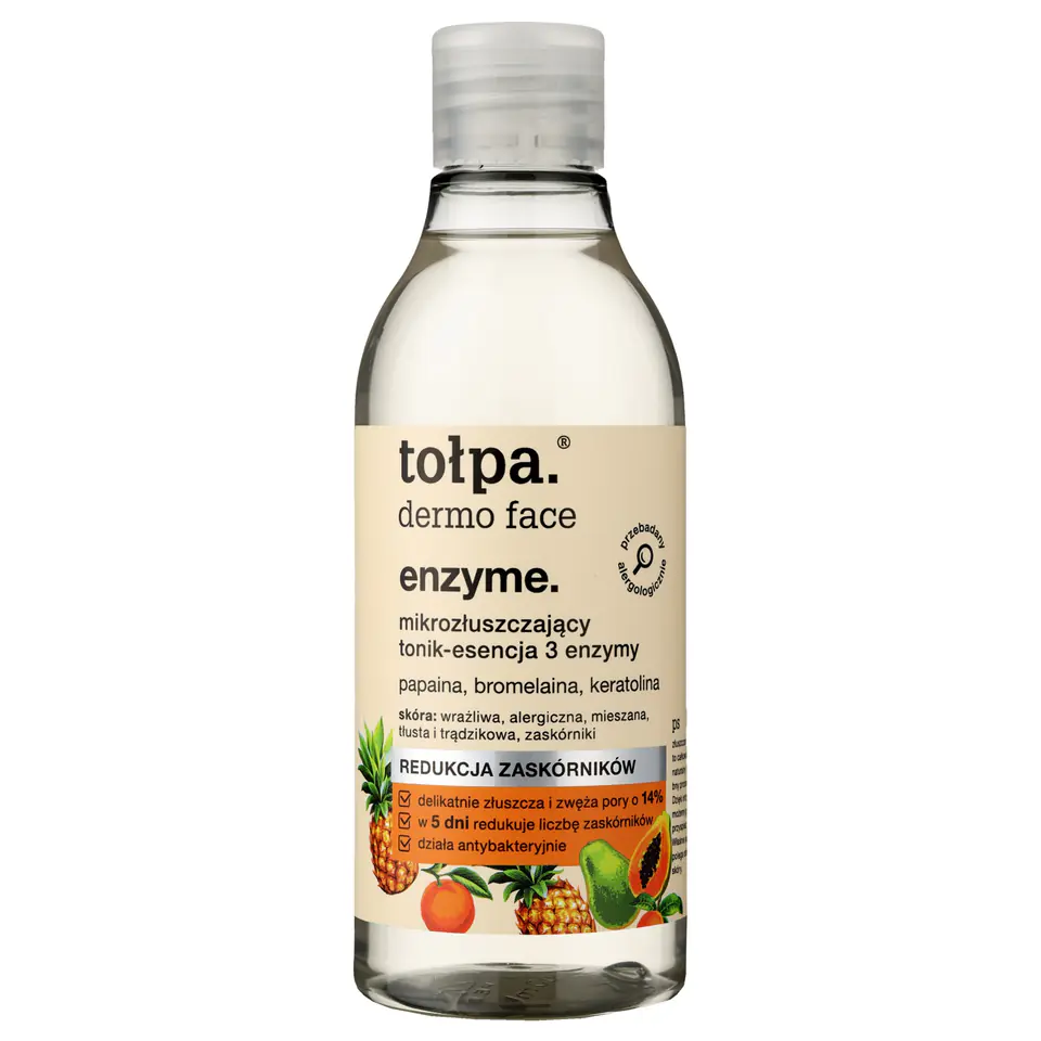 ⁨TOŁPA Dermo Face Enzyme Mikrozłuszczający Tonik-esencja 3 Enzymy - redukcja zaskórników 200 ml⁩ w sklepie Wasserman.eu