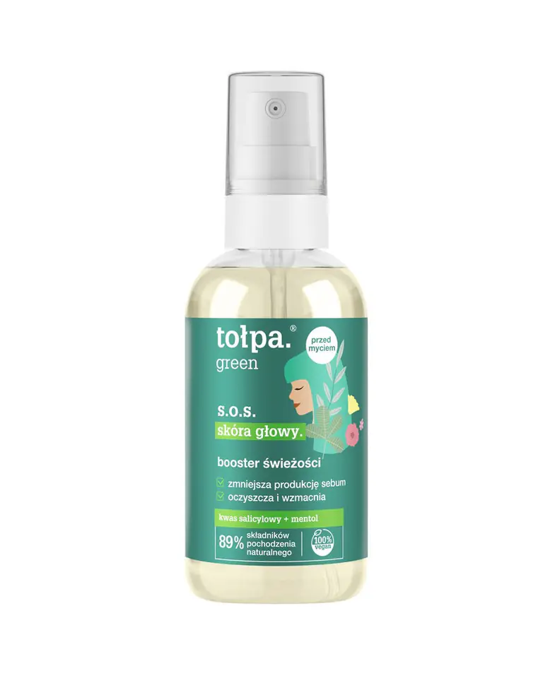 ⁨TOŁPA Green S.O.S. Skóra głowy Booster świeżości oczyszczająco-wzmacniający 100 ml⁩ w sklepie Wasserman.eu