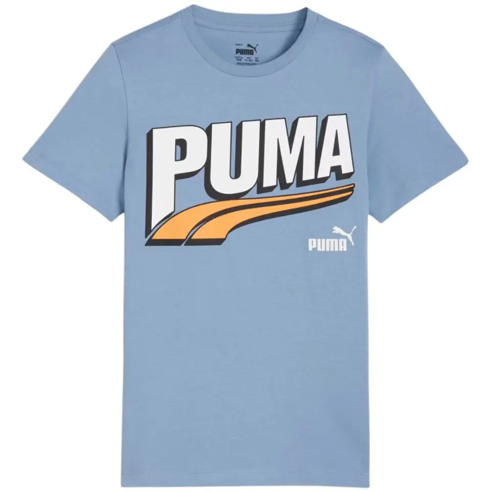 ⁨Koszulka Puma ESS+ MID 90s Graphic Tee Jr 680294 (kolor Niebieski, rozmiar 152cm)⁩ w sklepie Wasserman.eu