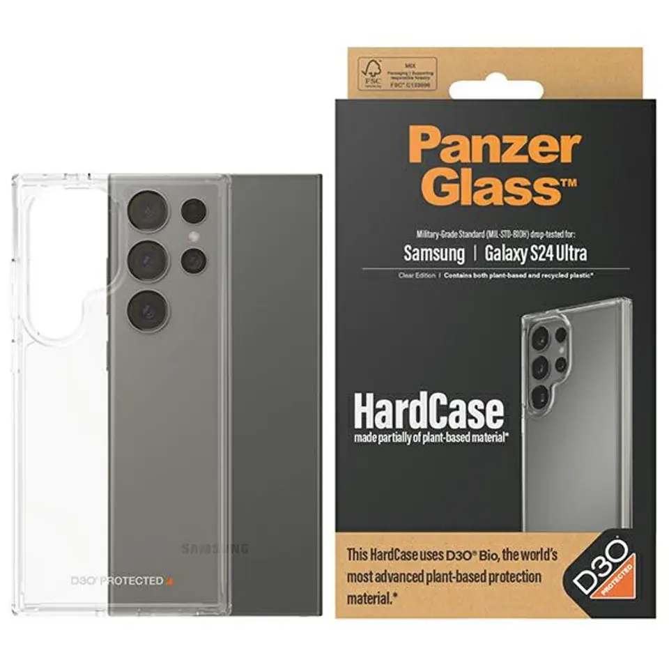 ⁨PanzerGlass HardCase Sam S24 Ultra S928 D3O 3xMilitary grade przezroczysty/transparent 1212⁩ w sklepie Wasserman.eu