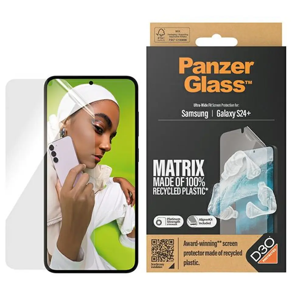 ⁨PanzerGlass Ultra-Wide Fit Sam S24+ S926 D3O Matrix Screen Protection 7354 z aplikatorem⁩ w sklepie Wasserman.eu