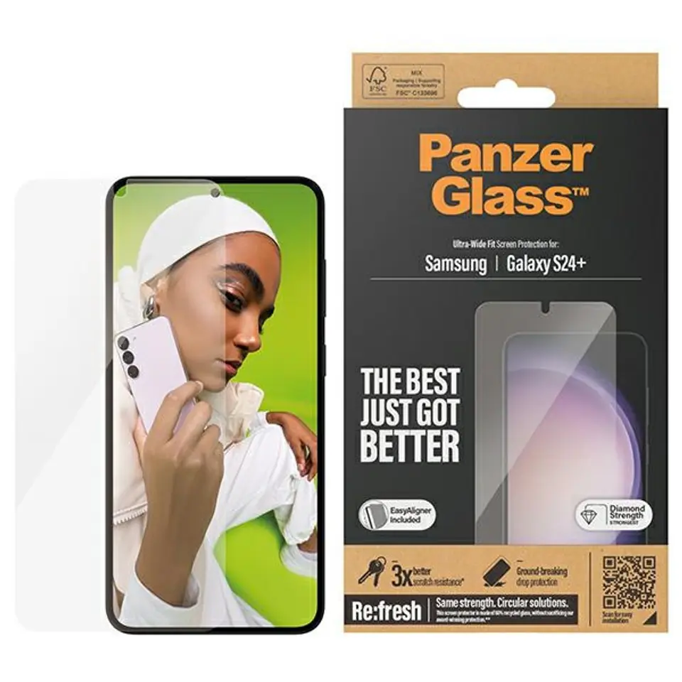 ⁨PanzerGlass Ultra-Wide Fit Sam S24+ S926 Screen Protection 7351 z aplikatorem⁩ w sklepie Wasserman.eu