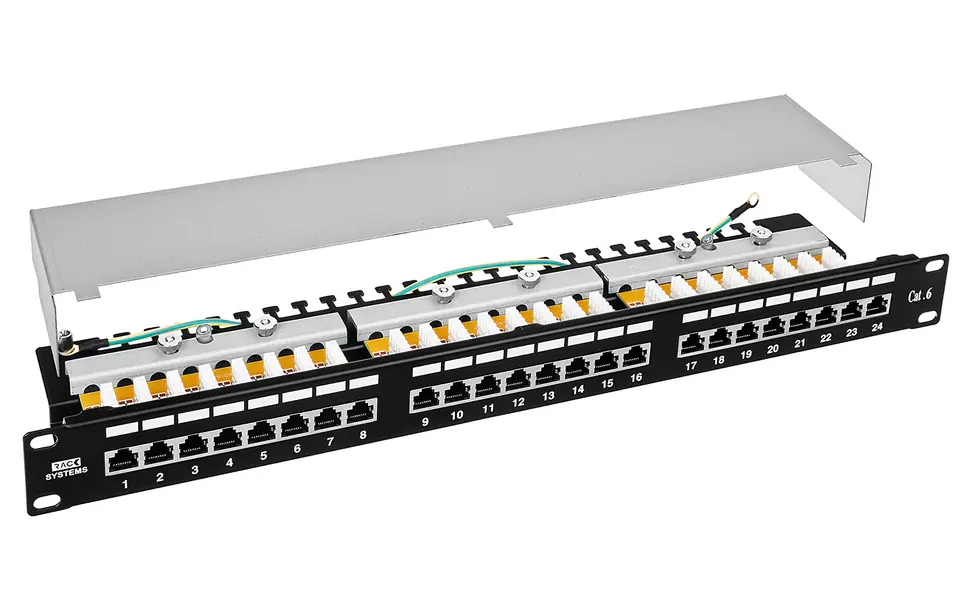 ⁨PP24H-1U-FTP6/B - patch panel 19" - 24-porty FTP 6⁩ w sklepie Wasserman.eu