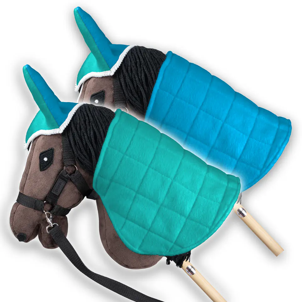 ⁨Derka dwustronna i nauszniki Skippi dla Hobby Horse - niebieska - zielona⁩ w sklepie Wasserman.eu