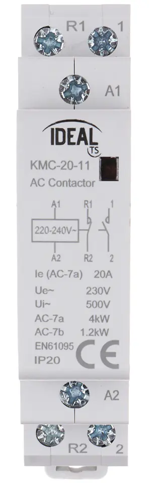 ⁨STYCZNIK MODUŁOWY KMC-20-11 20 A 230 V AC IDEAL⁩ w sklepie Wasserman.eu