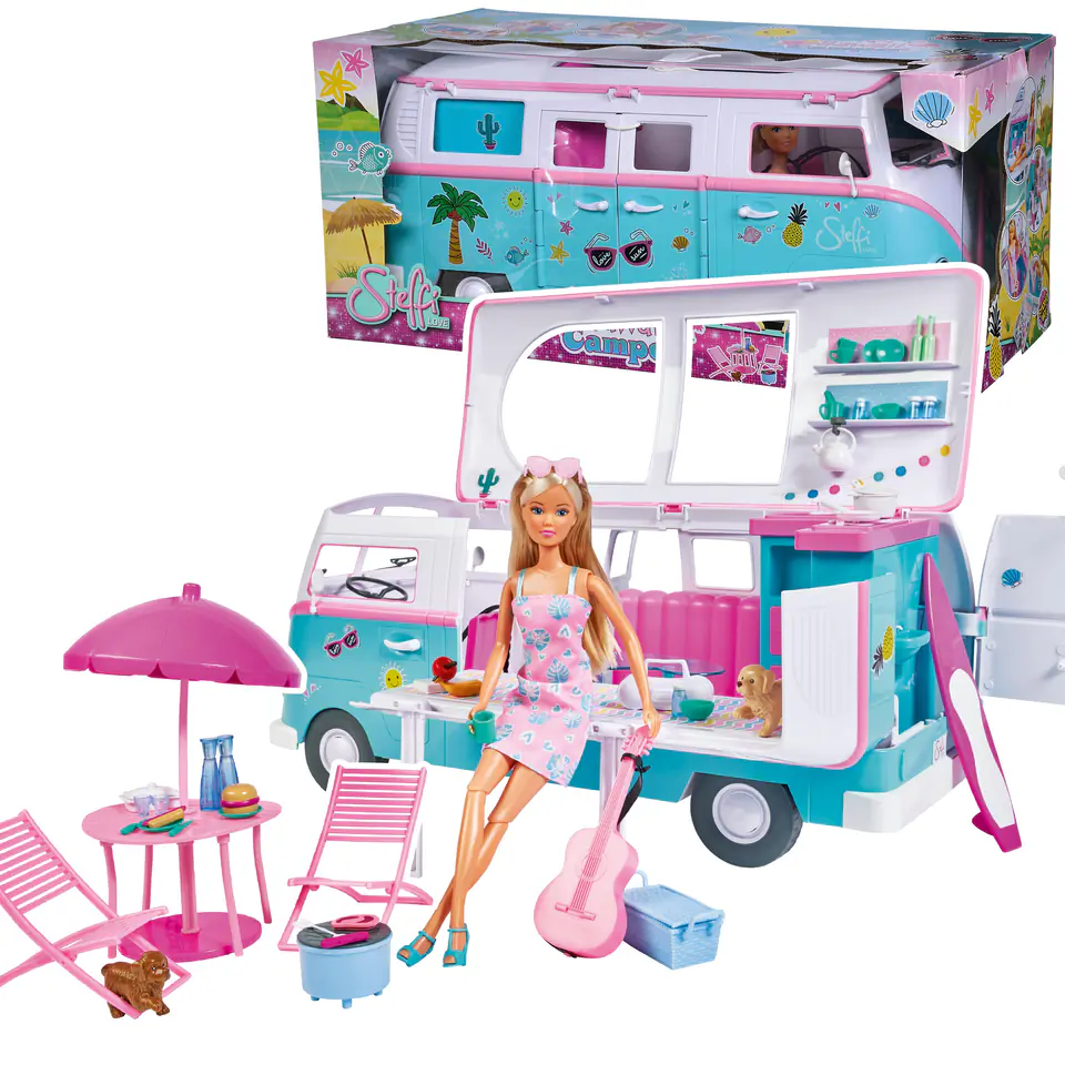 ⁨PROMO Steffi doll with Simba auto camper camper⁩ at Wasserman.eu