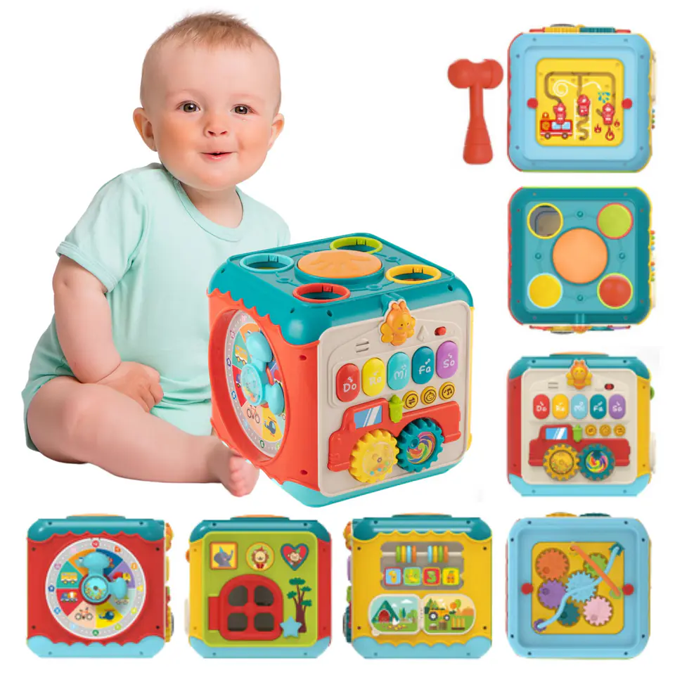 ⁨WOOPIE BABY Wielofunkcyjna Kostka Aktywności Montessori 6w1 - 18m+⁩ w sklepie Wasserman.eu