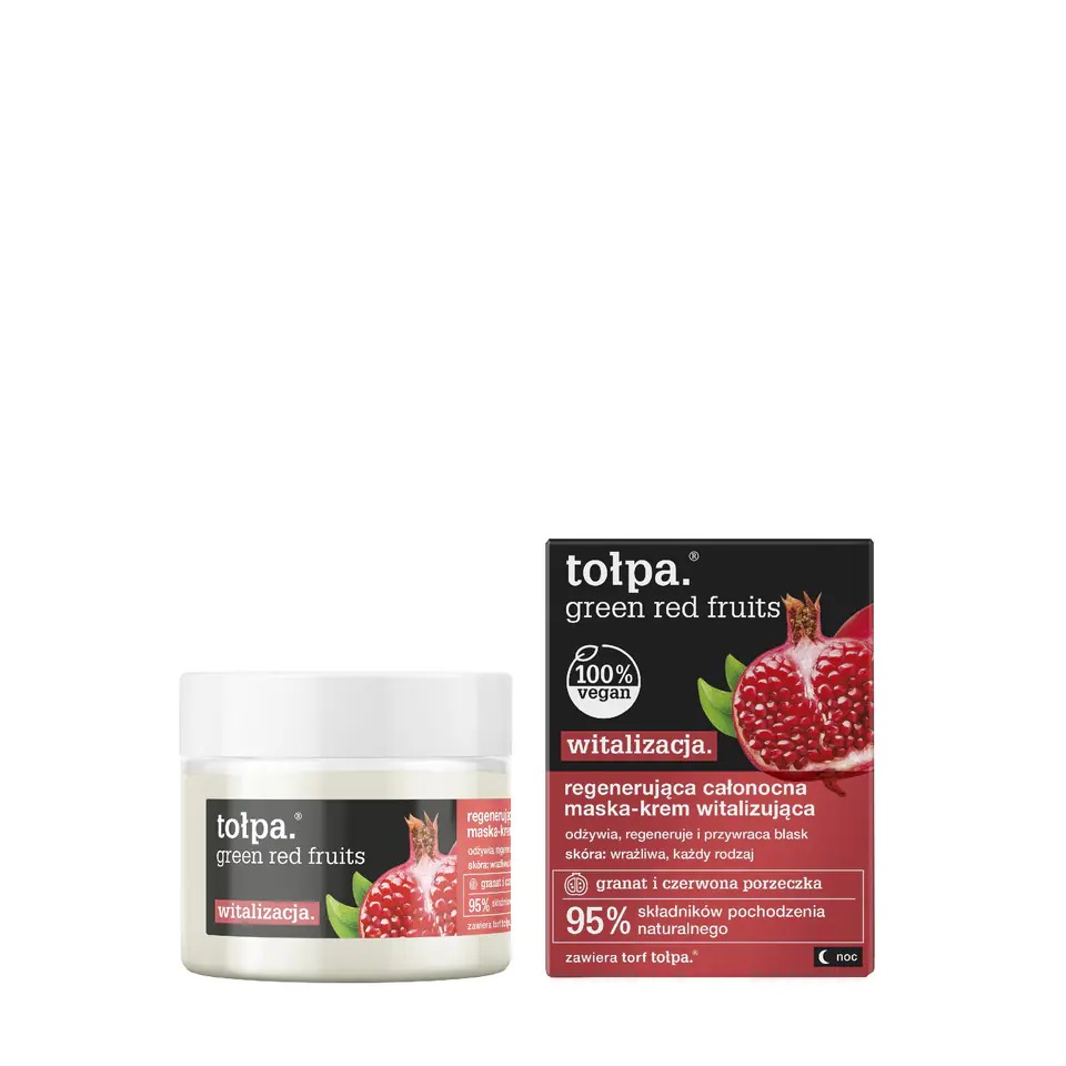 ⁨TOŁPA Green Witalizacja Całonocna maska-krem regenerująca Red Fruits 50 ml⁩ w sklepie Wasserman.eu