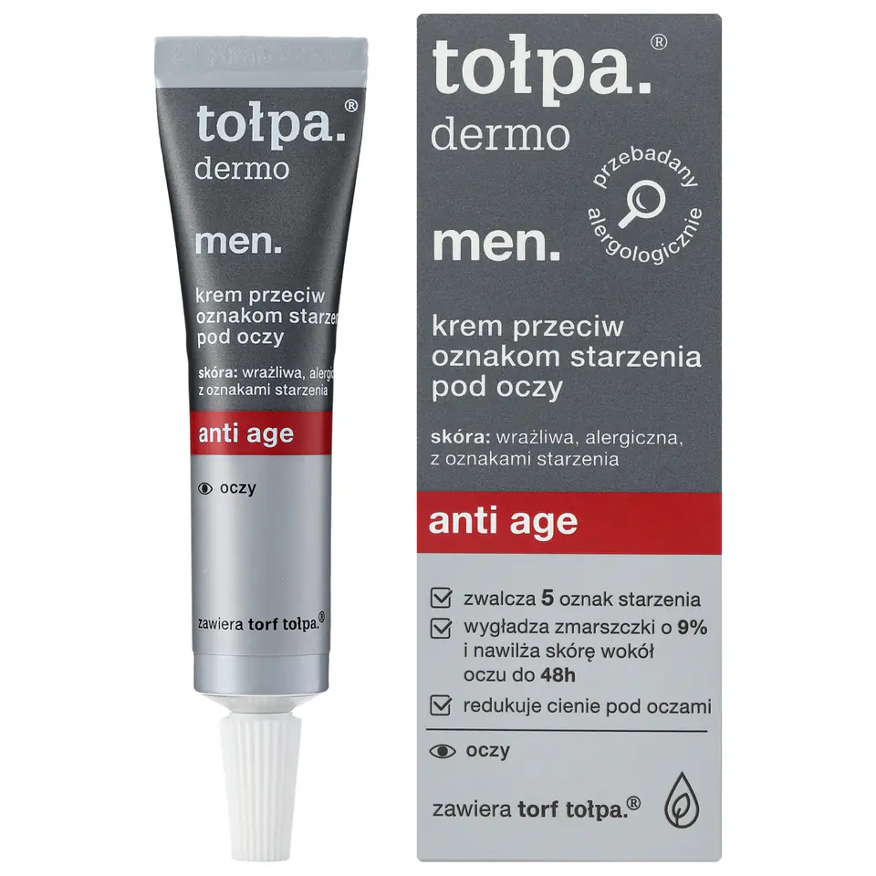 ⁨TOŁPA Dermo Men Krem przeciw oznakom starzenia pod oczy Anti Age 10 ml⁩ w sklepie Wasserman.eu