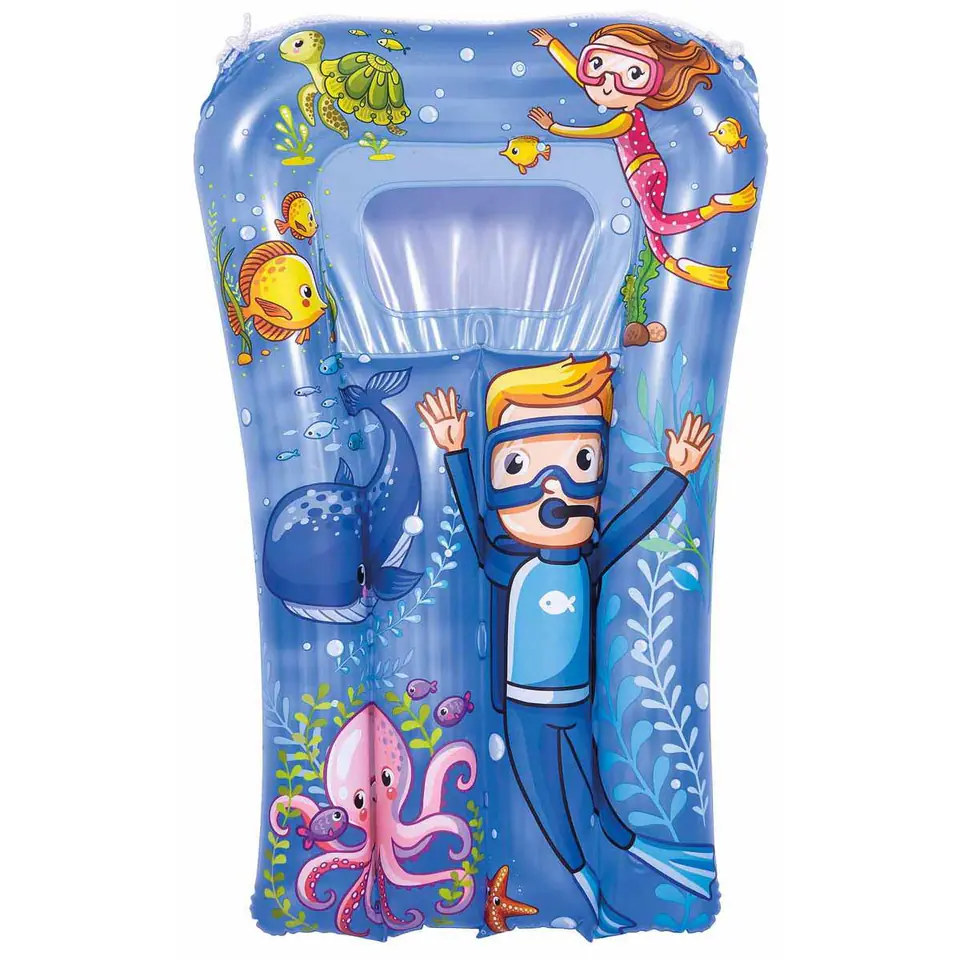 ⁨MATERAC PLAŻOWY Z OKIENKIEM PODWODNY ŚWIAT 74x48CM NIEBIESKI 37591⁩ w sklepie Wasserman.eu