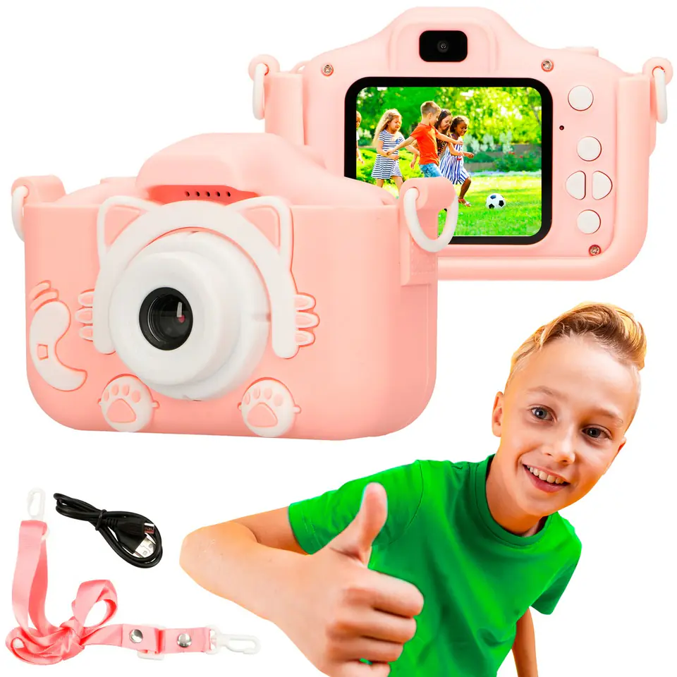 ⁨Extralink Kids Camera H27 Dual Pink | Digital Camera | 1080P 30fps, 2.0" display⁩ at Wasserman.eu