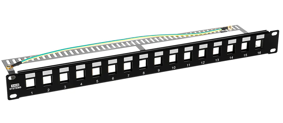 ⁨PPK16O-1U-B - patch panel FTP 19" - 16-portów keystone⁩ w sklepie Wasserman.eu