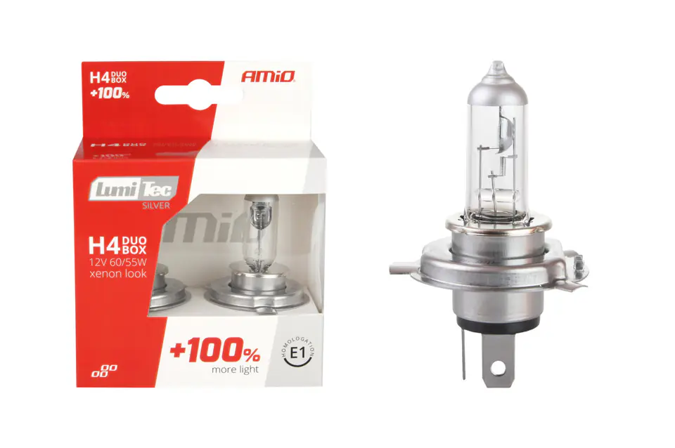 ⁨01402 Halogen Bulb Set H4 12V 60/55W LumiTec Silver +100% Duo Box⁩ at Wasserman.eu