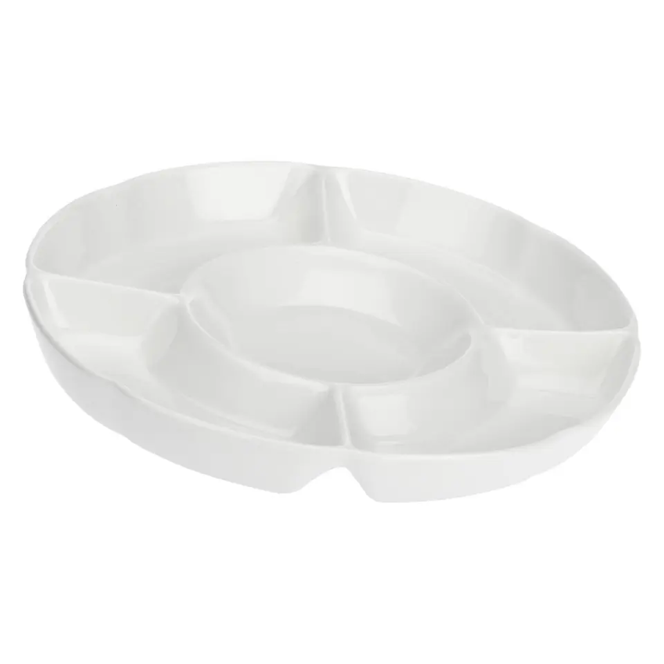 ⁨Convivio Round Snack Tray - White, 31.5 cm⁩ at Wasserman.eu