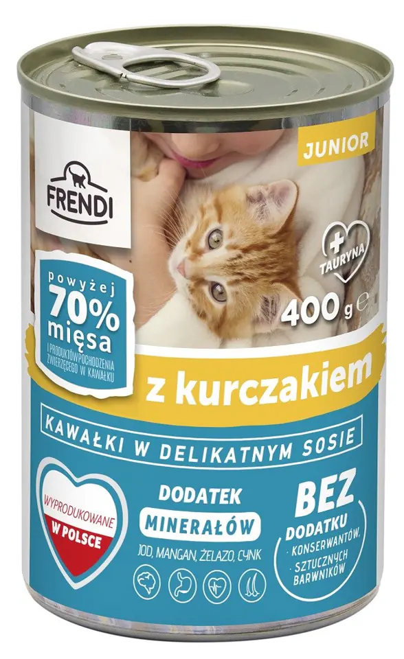 ⁨Frendi puszka dla kota (junior) z kurczakiem 400 g⁩ w sklepie Wasserman.eu