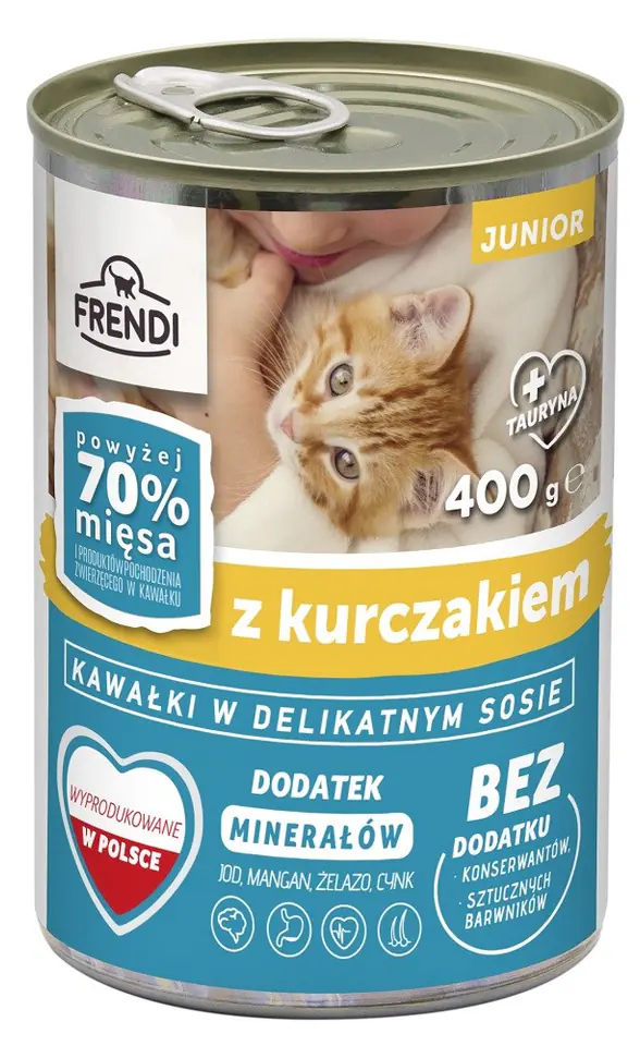 ⁨FRENDI Junior with Chicken chunks in delicate sauce - wet cat food - 400g⁩ at Wasserman.eu