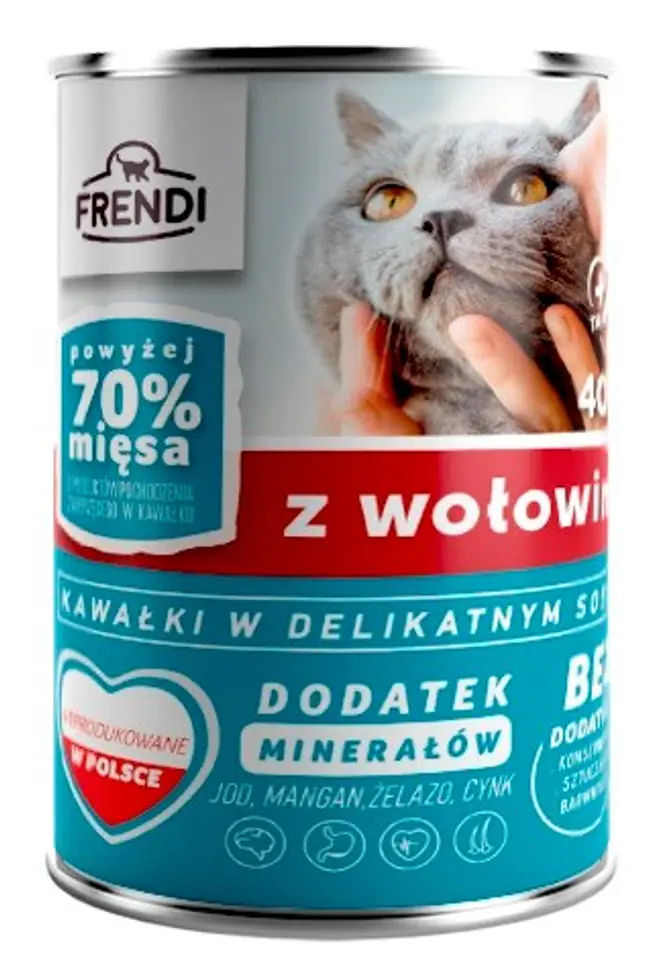 ⁨Frendi puszka dla kota z wołowiną w sosie 400 g⁩ w sklepie Wasserman.eu