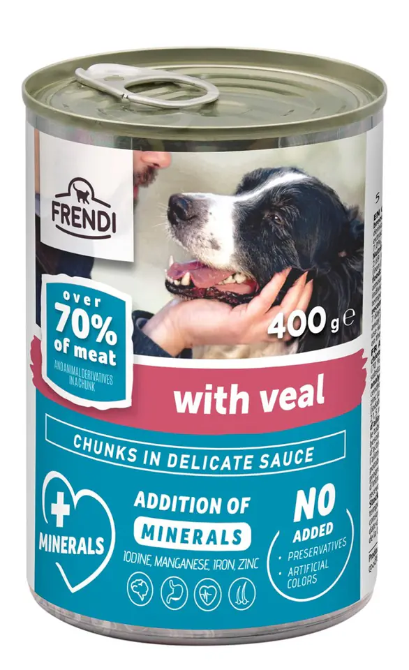 ⁨FRENDI with Veal chunks in delicate sauce - wet dog food - 400g⁩ at Wasserman.eu