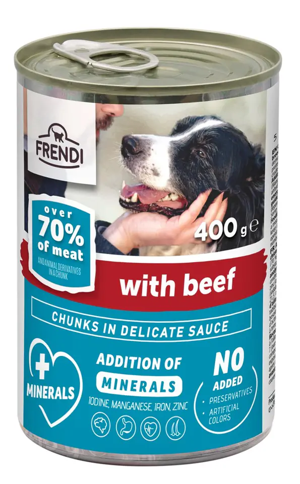 ⁨FRENDI with Beef chunks in delicate sauce - wet dog food - 400g⁩ at Wasserman.eu
