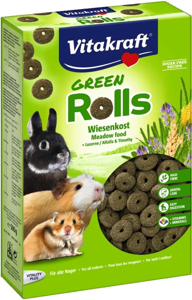 ⁨VITAKRAFT GREEN ROLLS przysmak dla gryzoni 500g⁩ w sklepie Wasserman.eu