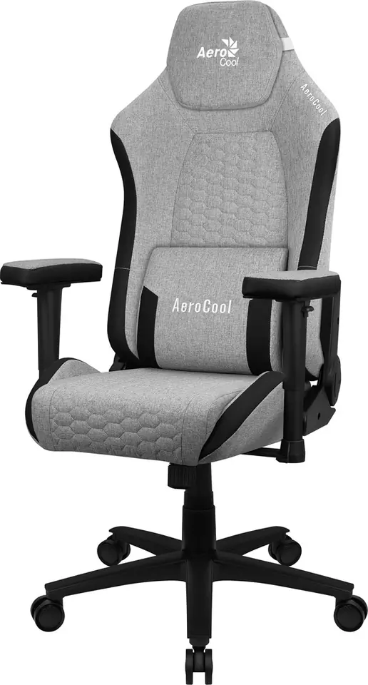 ⁨Aerocool CROWNASHGR, Ergonomic Gaming Chair, Adjustable Cushions, AeroWeave Technology, Grey⁩ at Wasserman.eu