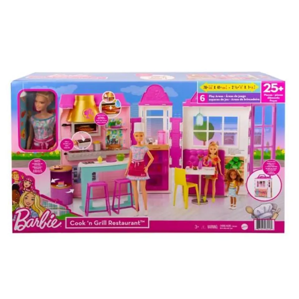 ⁨Barbie Restaurant Set + HBB91 p2 MATTEL Doll⁩ at Wasserman.eu