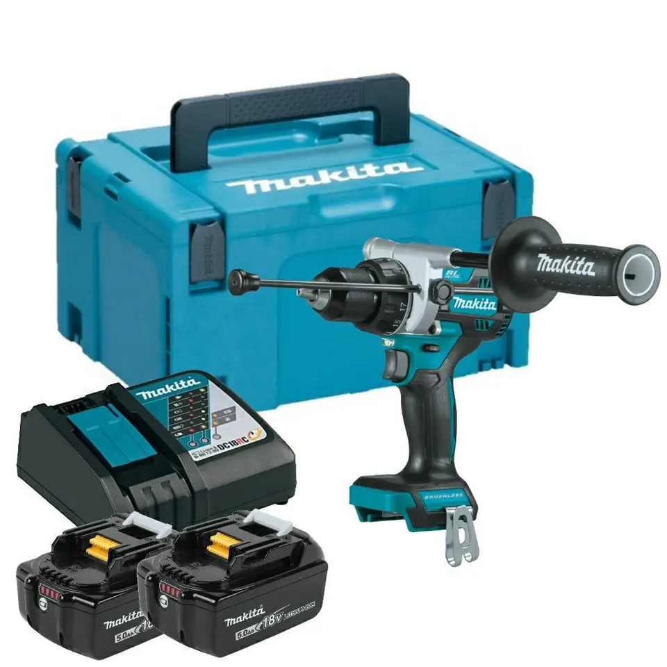 ⁨Makita DHP486RTJ drill 2100 RPM 2.7 kg Black, Blue⁩ at Wasserman.eu