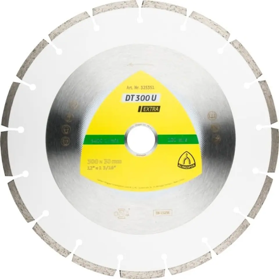 ⁨KLINGSPOR SEGMENTED DIAMOND BLADE 350mm x 2.8mm x 25.4mm DT300U UNIVERSAL⁩ at Wasserman.eu