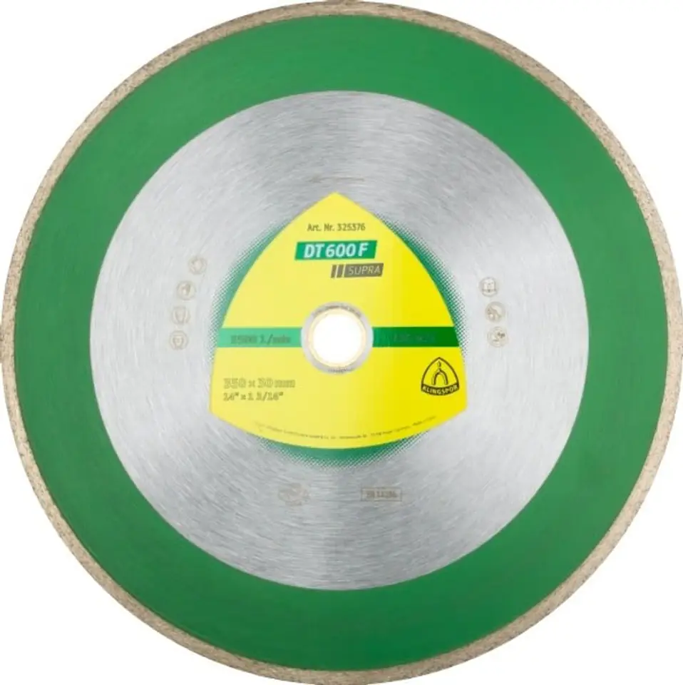 ⁨KLINGSPOR TARCZA DIAMENTOWA PEŁNA 250mm x 1,9mm x 30/25,4mm DT600F DO CERAMIKI⁩ w sklepie Wasserman.eu