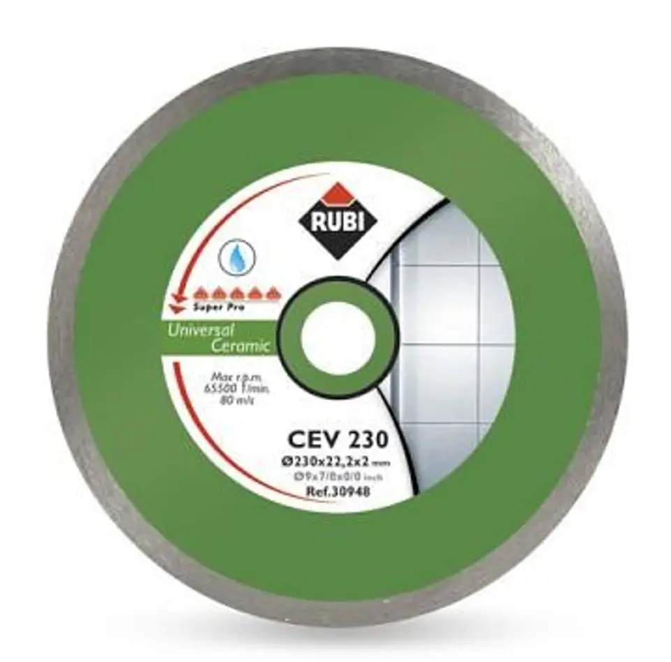 ⁨RUBI SUPERPRO DIAMOND CERAMIC BLADE 200 x 25,4mm⁩ at Wasserman.eu