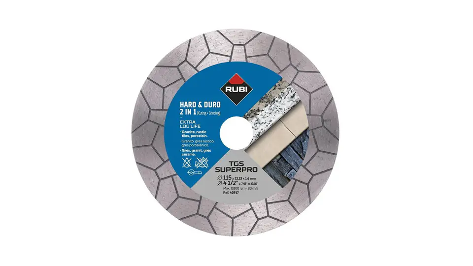 ⁨RUBI DIAMOND BLADE TGS 125 SUPERPRO FOR CUTTING AND GRINDING 2in1⁩ at Wasserman.eu