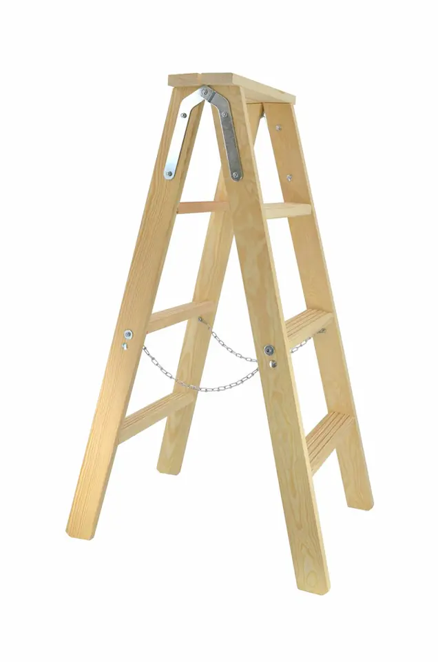 ⁨AW LADDER WOODEN STOOL 2x4 STEPS 150KG⁩ at Wasserman.eu