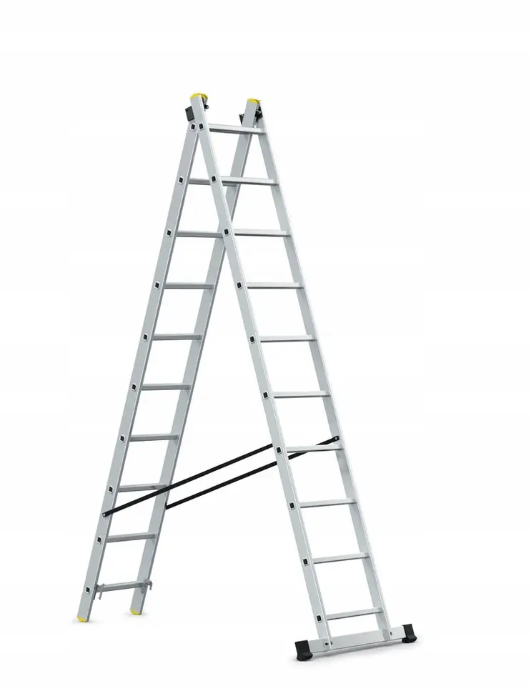 ⁨AWTOOLS ALUMINIUM LADDER 2x10 150KG MULTIFUNCTIONAL 2-PIECE⁩ at Wasserman.eu
