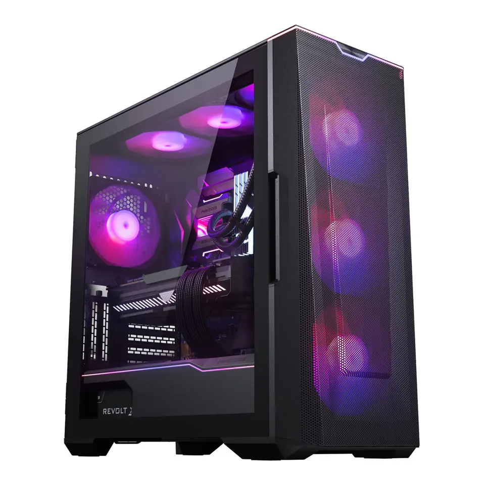 ⁨PHANTEKS Eclipse G500A D-RGB Mid-Tower, Tempered Glass - black⁩ at Wasserman.eu