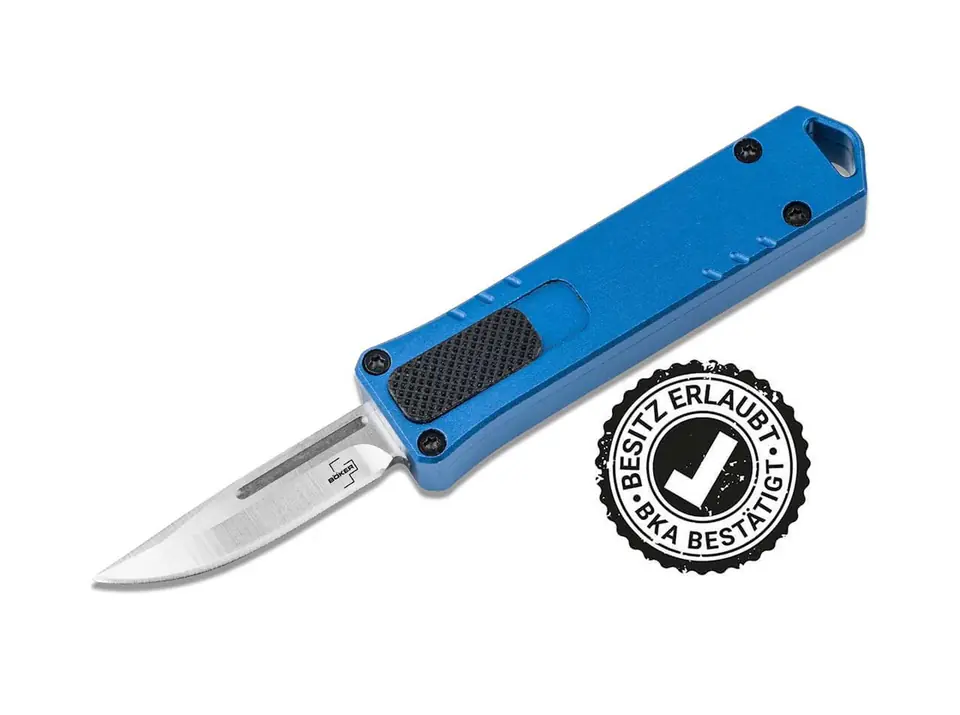 ⁨Böker Plus Micro USB OTF Blue Knife⁩ at Wasserman.eu