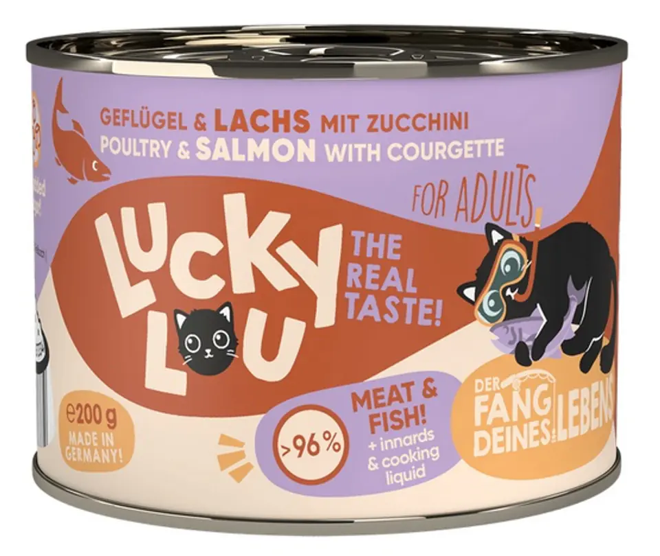 ⁨Lucky Lou Lifestage Adult Drób i łosoś puszka 200g⁩ w sklepie Wasserman.eu