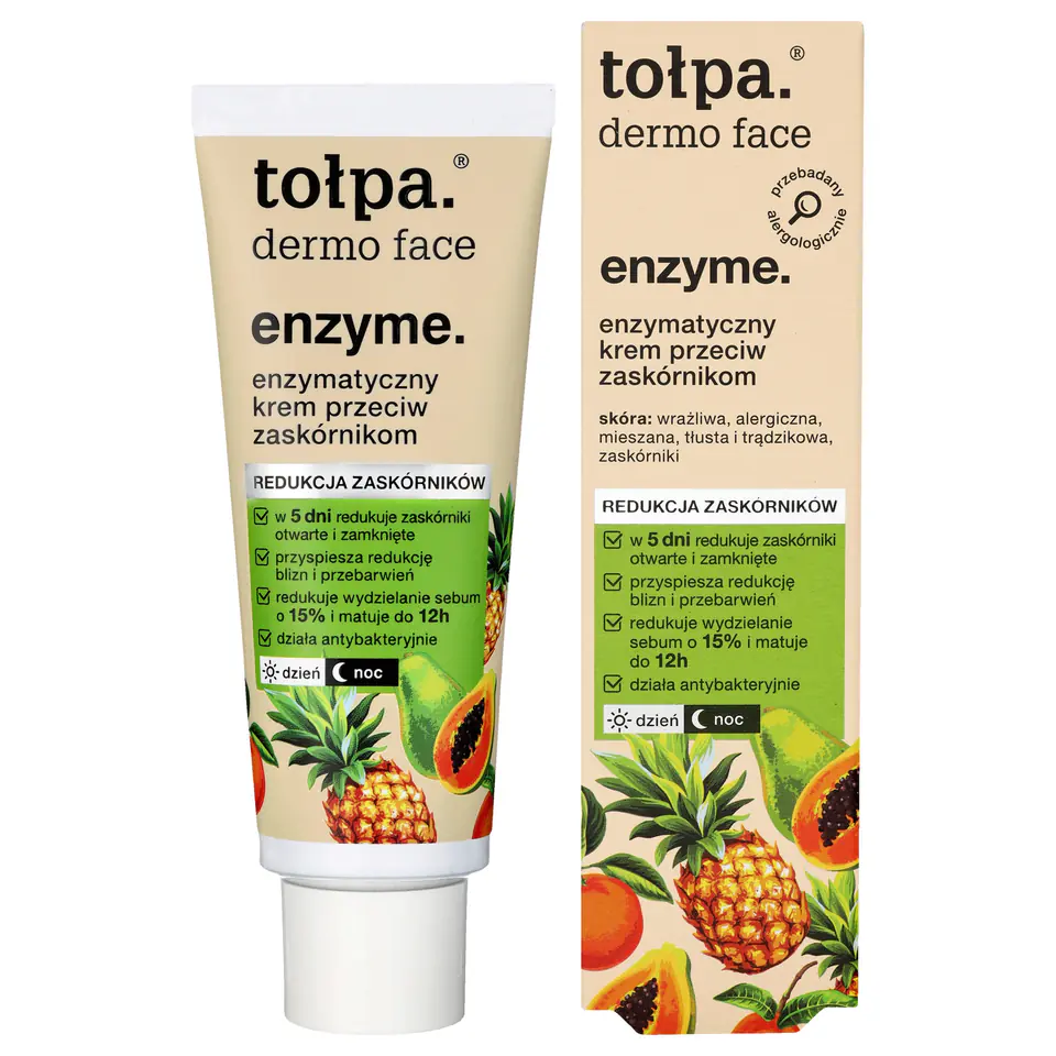 ⁨TOŁPA Dermo Face Enzyme Enzymatyczny Krem przeciw zaskórnikom na dzień i noc 40 ml⁩ w sklepie Wasserman.eu