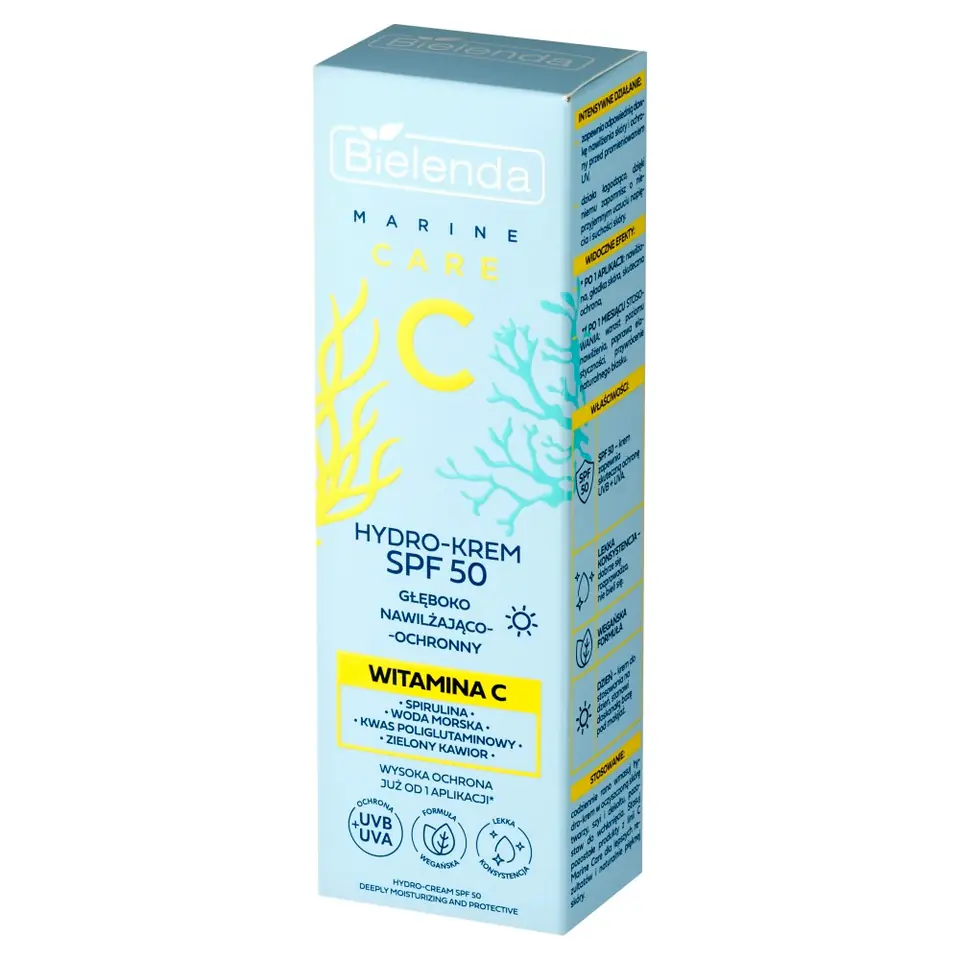 ⁨BIELENDA Marine Care C Hydro-krem SPF50 głęboko nawilżająco ochronny na dzień - Witamina C 40 ml⁩ w sklepie Wasserman.eu