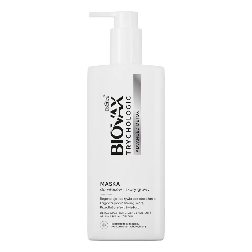 ⁨L`BIOTICA Biovax Trychologic Maska do włosów i skóry głowy Advanced Detox 200 ml⁩ w sklepie Wasserman.eu